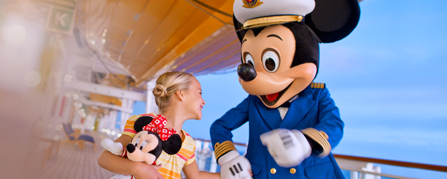 Captain Mickey with girl on deck