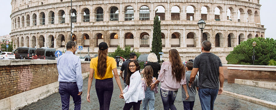 Guests exploring the colosseum in Rome