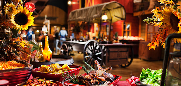 All-you-can eat dinner buffet at the Chuck Wagon restaurant