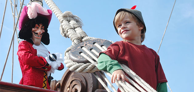 On board the Pirate Galleon with Captain Hook