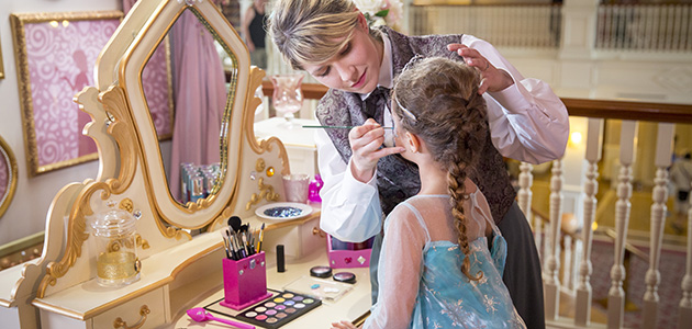 Treat your Princess to a makeover at the Princess Pavilion.