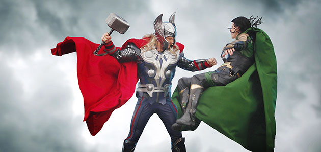 Thor battling Loki in Stark Expo Presents: Energy for Tomorrow