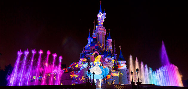 The nighttime spectacular Disney Illuminations