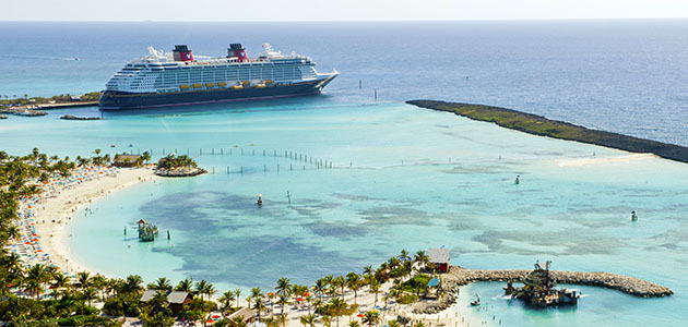 Take advantage of the adult's only beach on Disney's private island, Castaway Cay