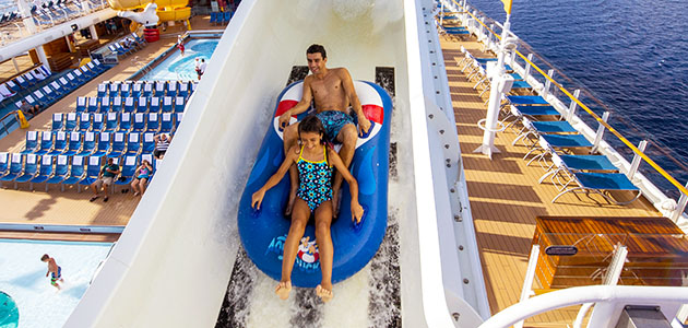Slide off the side of the ship on AquaDuck!