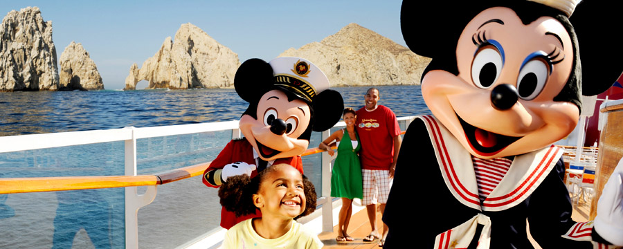 Minnie and Captain Mickey with girl