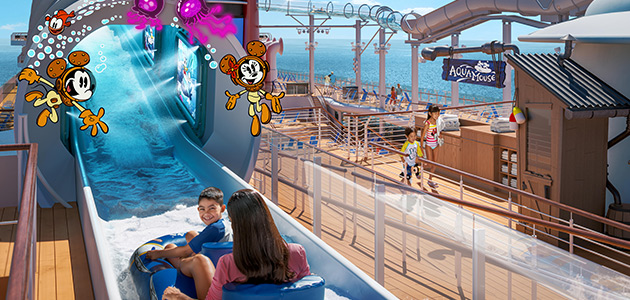 The first ever Disney attraction at sea - AquaMouse.