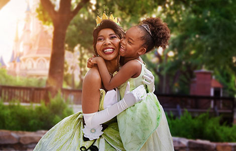 Young guest with Princess Tiana