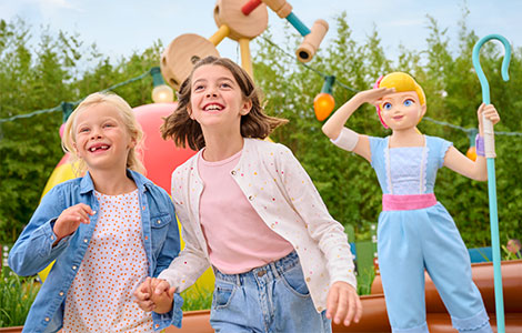 Young guests with Bo Peep in Worlds of Pixar