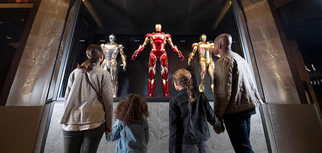 Family in the lobby of Disney Hotel New York - The Art of Marvel