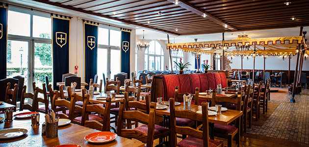 Dine in the style of the Three Musketeers at Musketeer’s Restaurant.