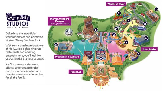 Download map of Walt Disney Studios Park