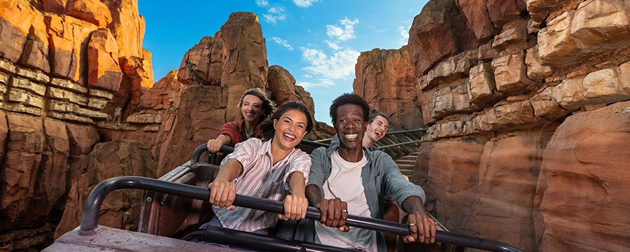 Guests scream with joy as they ride Big Thunder Mountain