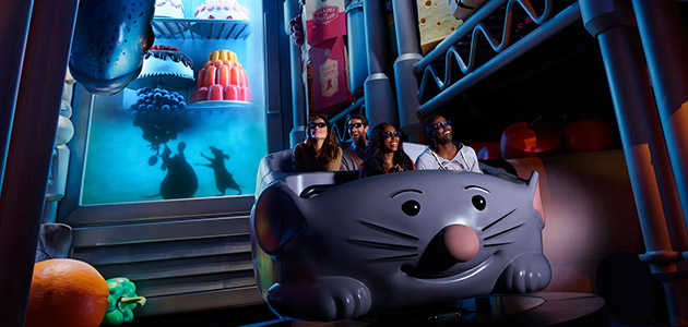 Shrink down to the size of Remy and feast your senses on a 4D experience at Ratatouille: The Adventure