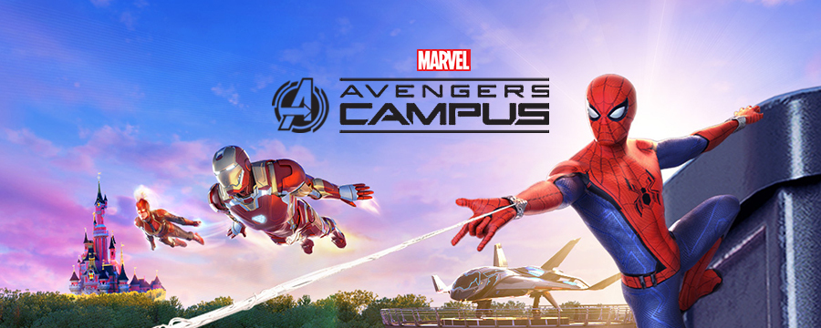 Superheroes at Marvel Avengers Campus.