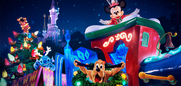 Enjoy Mickey's dazzling Christmas parade