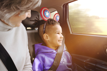 Family driving to Disneyland Paris