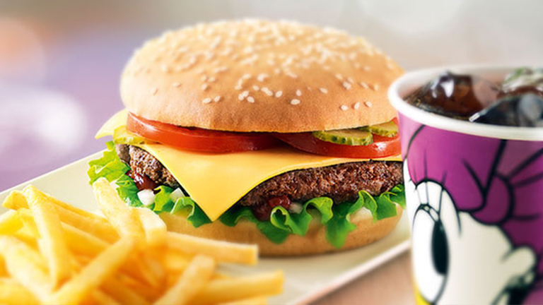Burger and fries dish included with Disneyland Paris Standard Meal Plan