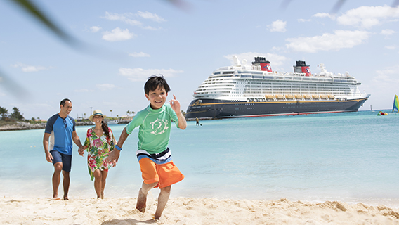 Enjoying the beach at Disney's Castaway Cay