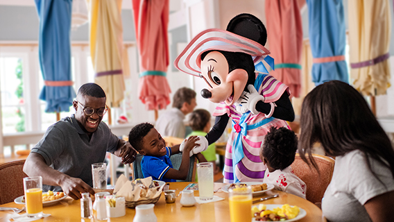 Fun with minnie when dining at Disney's yacht and beach club resort