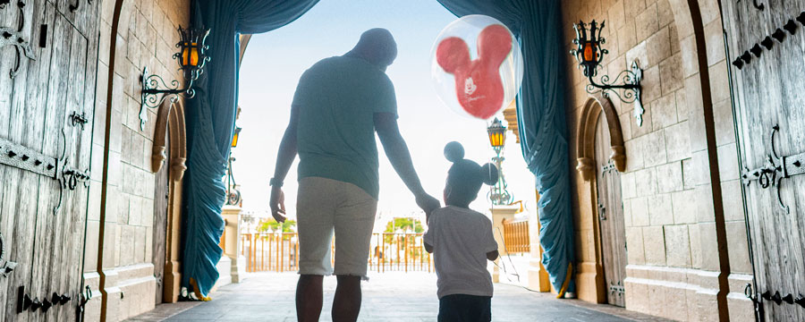 Guests at Cinderella Castle in Magic Kingdom Park