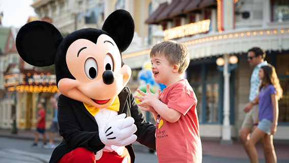 Boy and Mickey Main Street USA