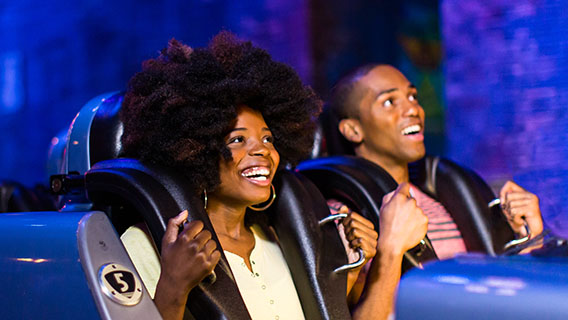 Guests on Rock ‘n' Roller Coaster at Disney's Hollywood Studios