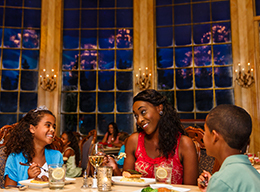 Guests dining at Be Our Guest