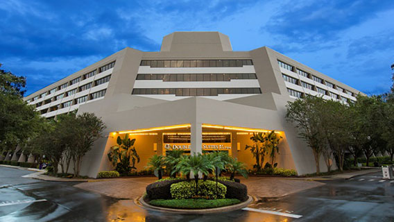 The exterior of DoubleTree Suites by Hilton Orlando