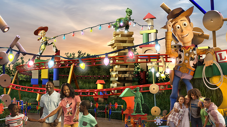 Guests enjoying Toy Story Land at Disney's Hollywood Studios